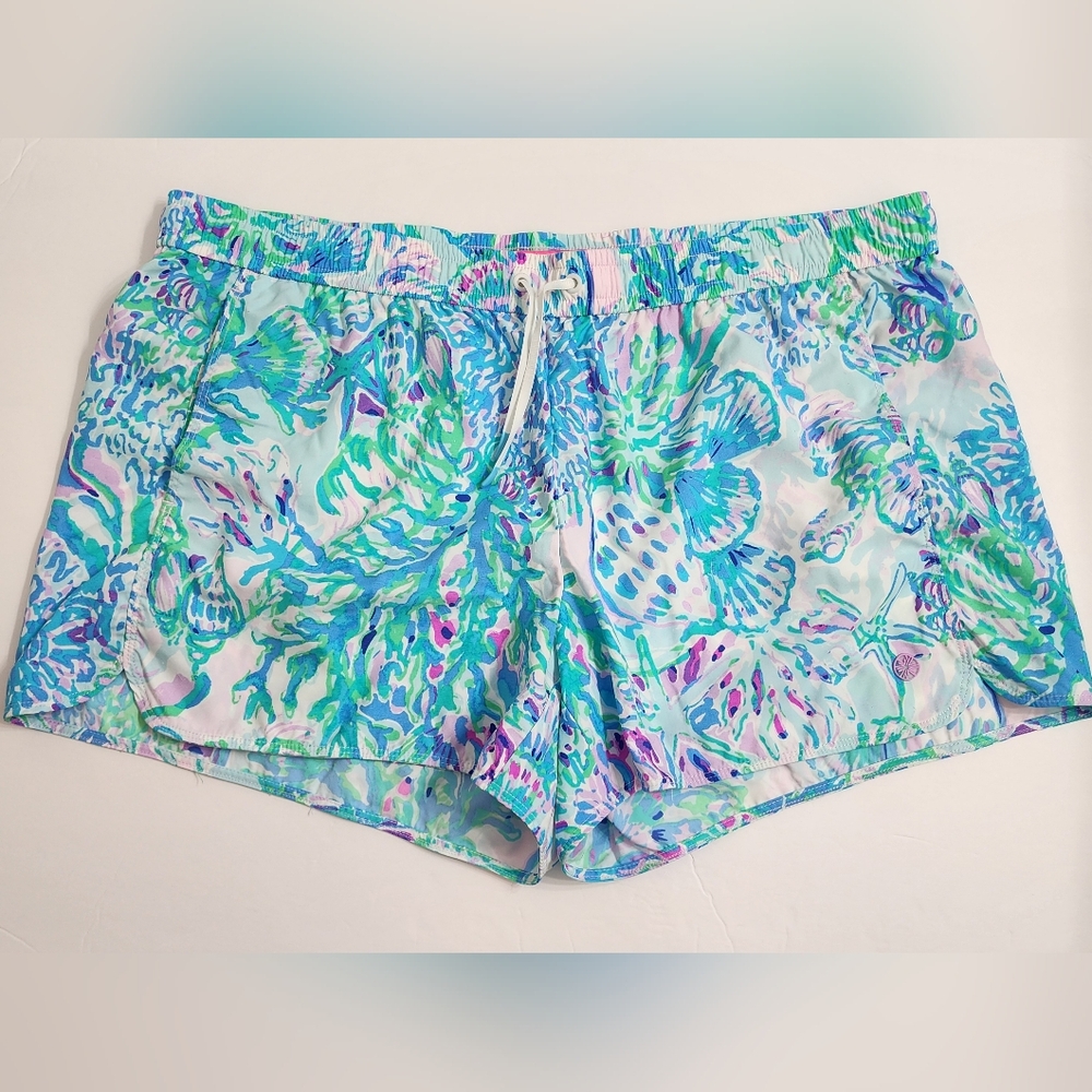 Lilly Pulitzer Run Around Shorts Sz XL Craysea Amethyst Tin